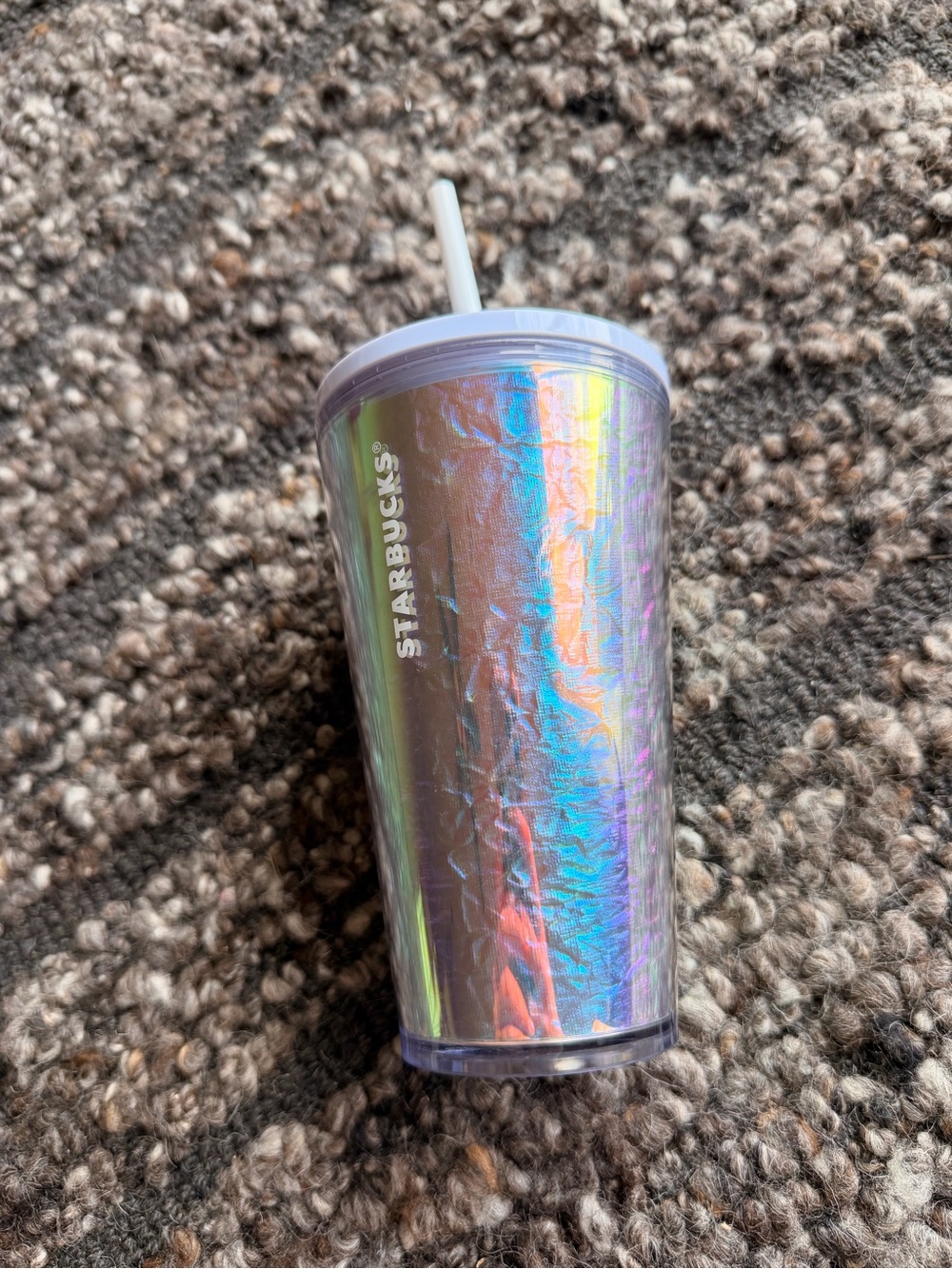 Starbucks Iridescent Holographic Foil Tumbler Cup - Silver/Purple